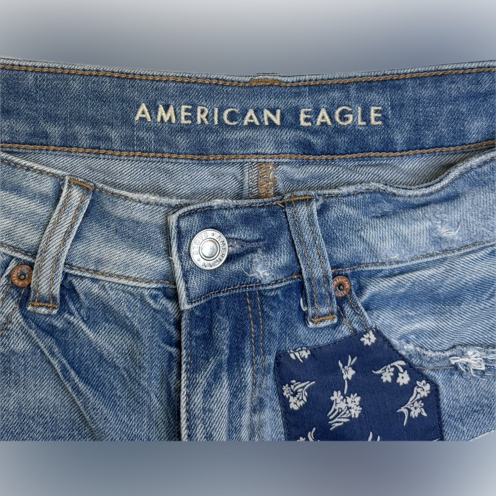 Denim Blue Patchwork Shorts - American Eagle - image 3